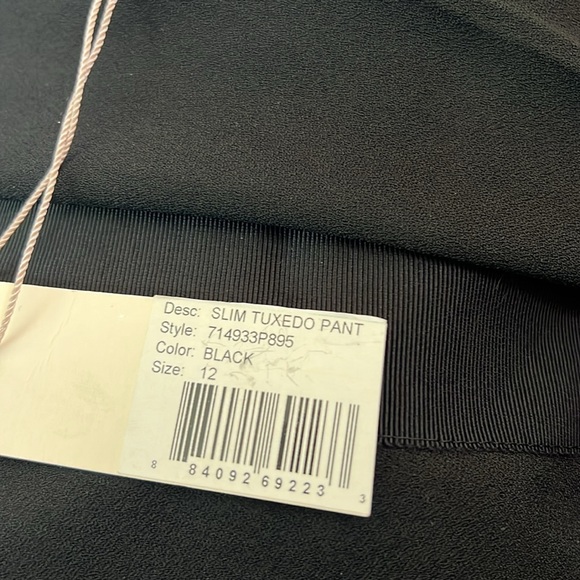 Rebecca Taylor Slim Tuxedo Pant Black Lined 12 NWT - Picture 12 of 16